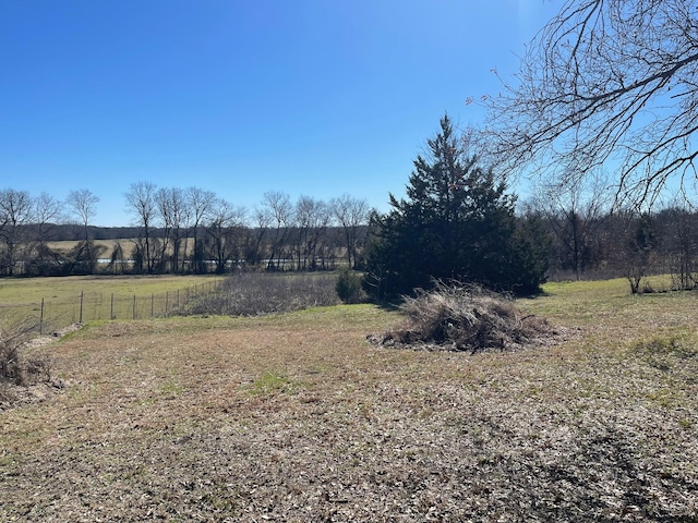 view of yard with a rural view