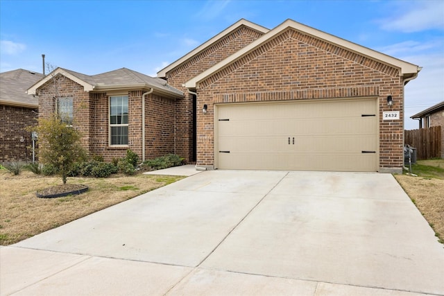 view of front facade with a garage