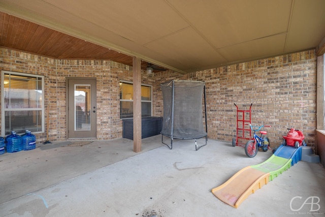 view of patio with a trampoline