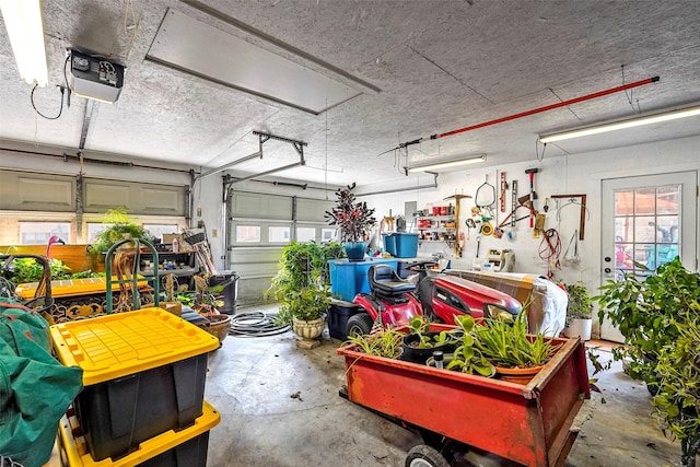 garage featuring a garage door opener