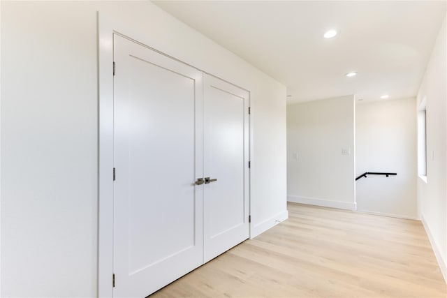 hall featuring light wood-type flooring