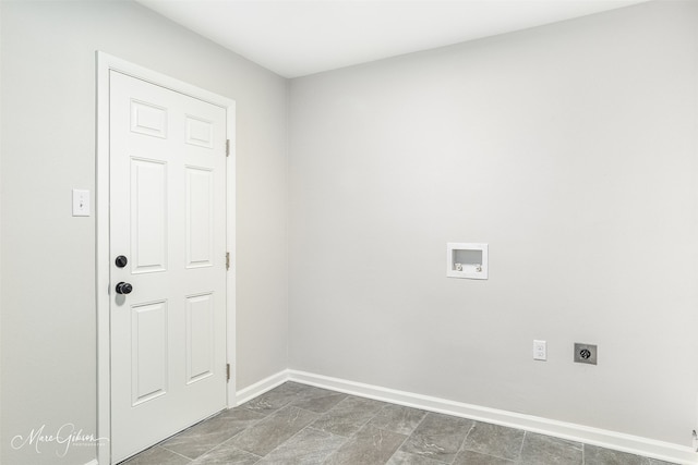 laundry area featuring electric dryer hookup and washer hookup