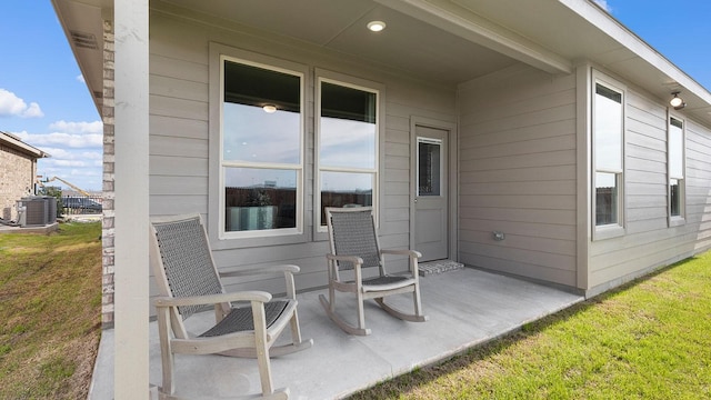 view of patio / terrace featuring central AC