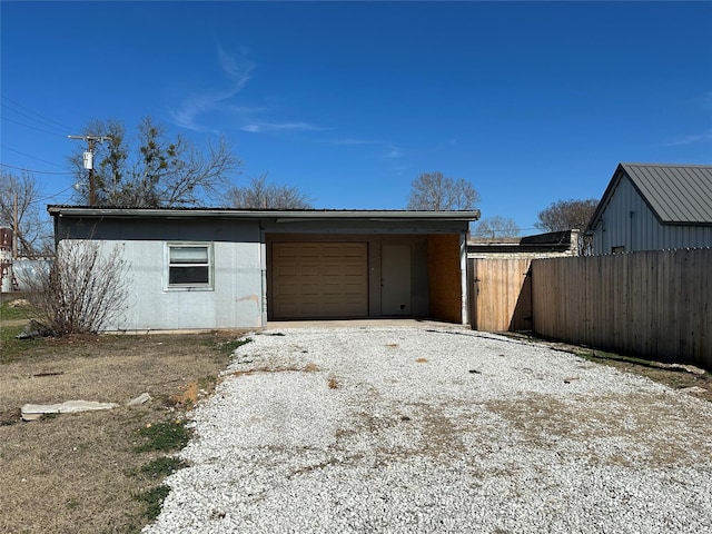 view of garage