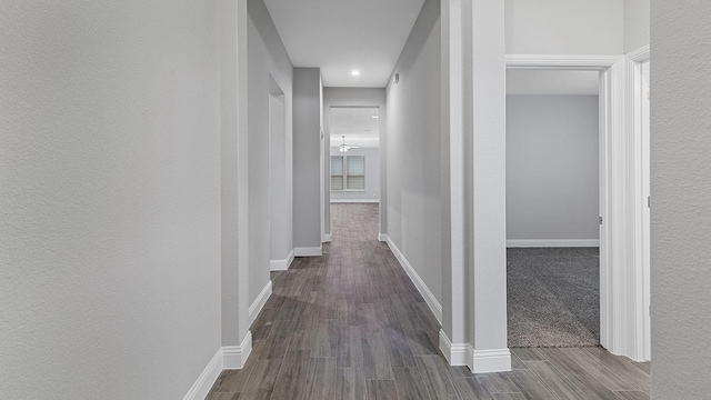 hall featuring hardwood / wood-style floors