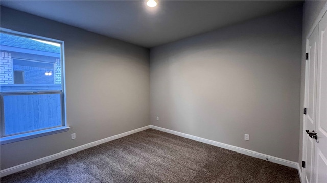 view of carpeted spare room