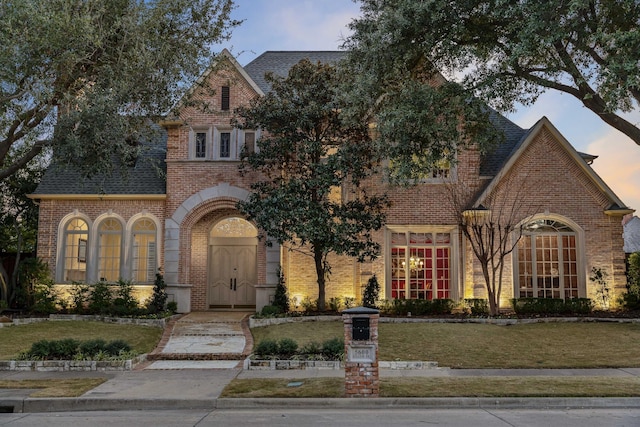 view of front facade featuring a lawn