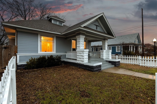 view of front of home with a porch