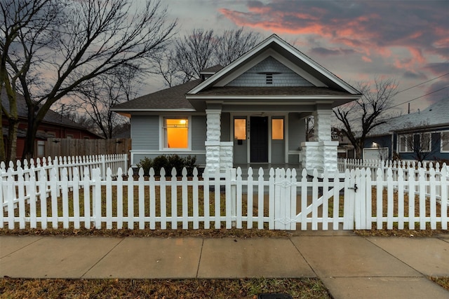 view of front of house featuring covered porch