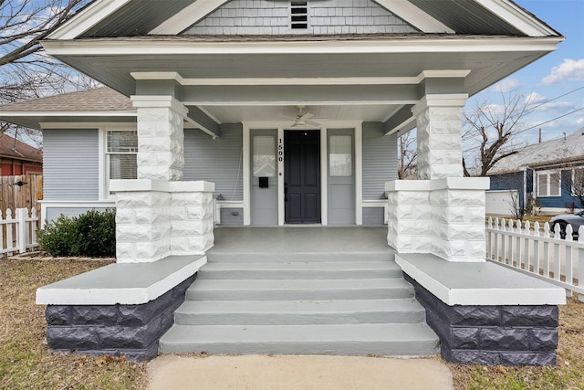 property entrance with covered porch