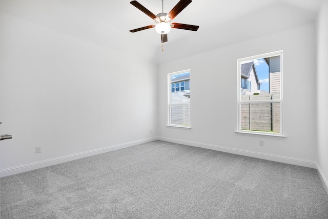 720 Rosemary Rd, Argyle, TX 76226 - carpeted empty room featuring ceiling fan, lofted ceiling, and baseboards
