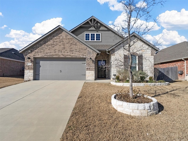 view of front facade with a garage and a front yard