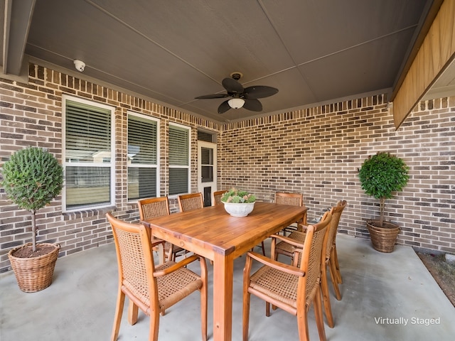 view of patio / terrace with ceiling fan