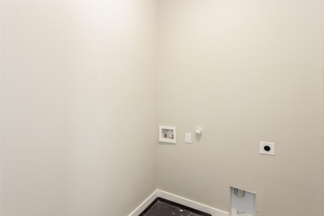 clothes washing area featuring hookup for an electric dryer, hookup for a gas dryer, and hookup for a washing machine