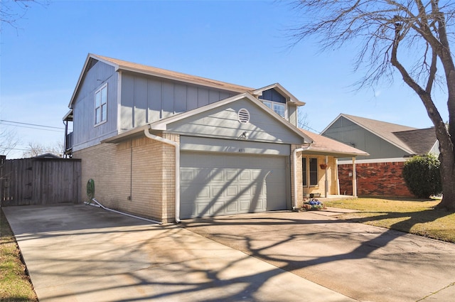 view of front facade with a garage