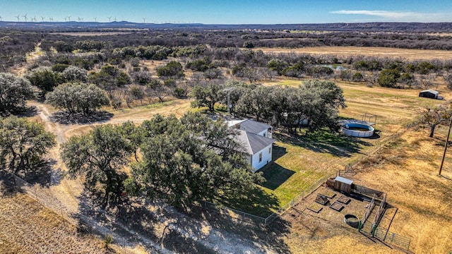 bird's eye view with a rural view