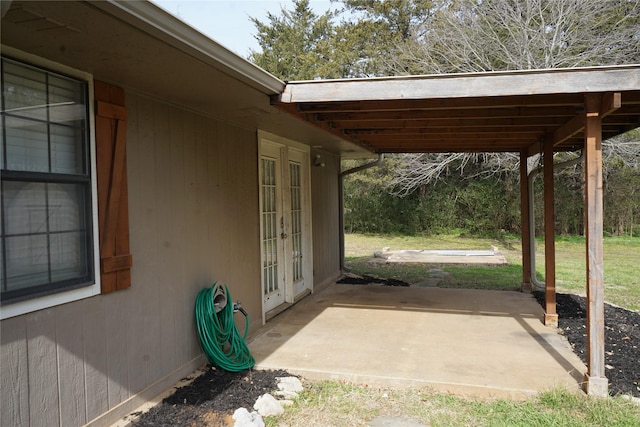 view of patio with french doors