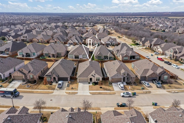 bird's eye view with a residential view