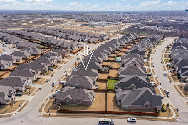 aerial view with a residential view