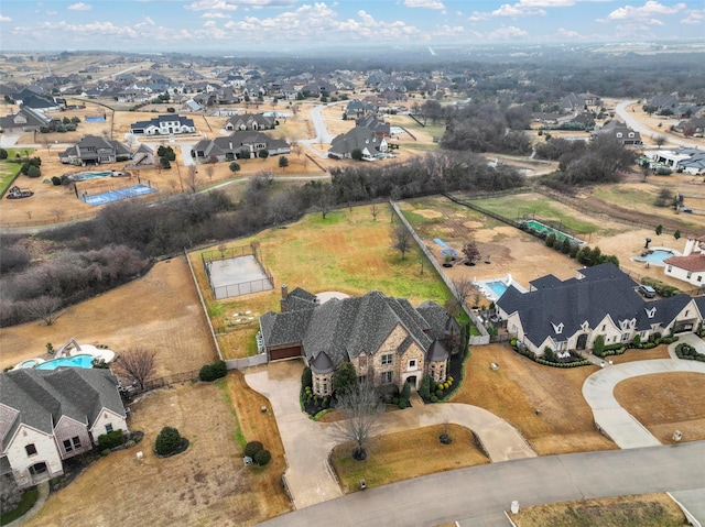 drone / aerial view featuring a residential view