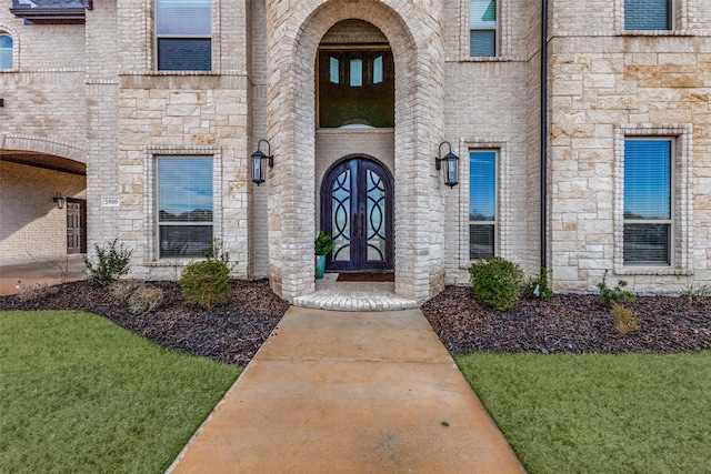 entrance to property with french doors