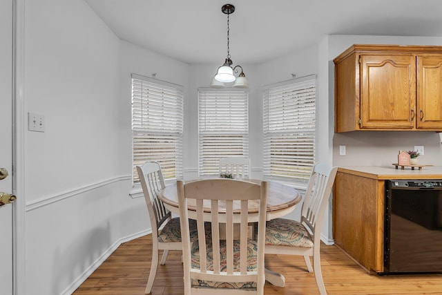 dining area featuring light hardwood / wood-style floors