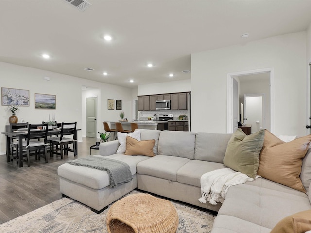 living room featuring hardwood / wood-style floors