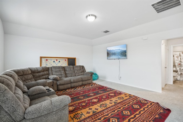 living room with carpet floors