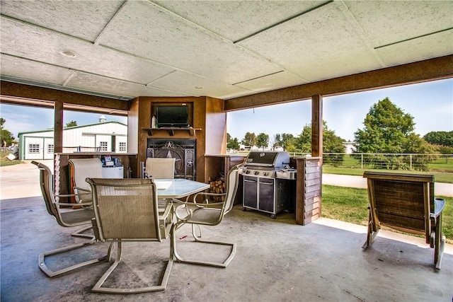 view of patio / terrace with a grill