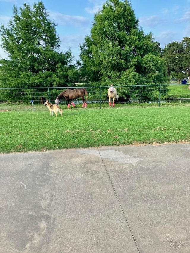 view of yard featuring a rural view