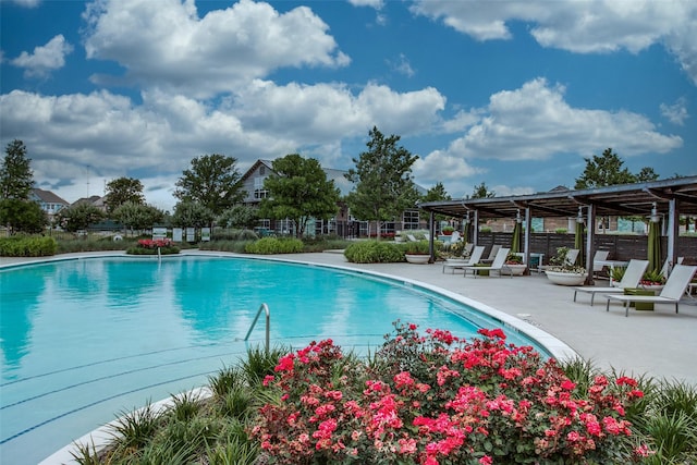 view of pool featuring a patio area