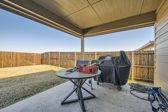 view of patio with area for grilling