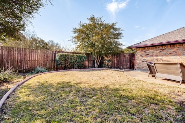 view of yard with a patio area