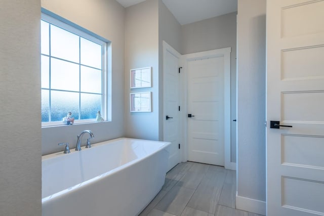 full bathroom featuring a freestanding tub