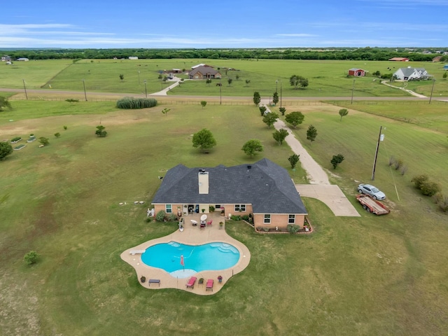 bird's eye view featuring a rural view