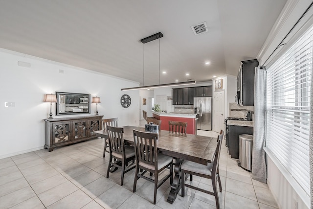 view of tiled dining area