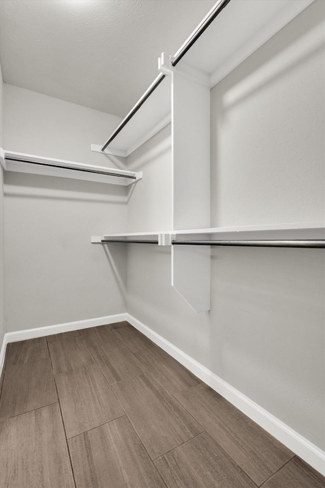 spacious closet featuring wood-type flooring