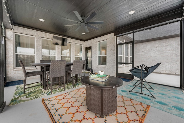 view of patio / terrace featuring ceiling fan