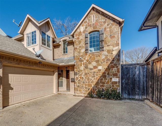 view of property with a garage