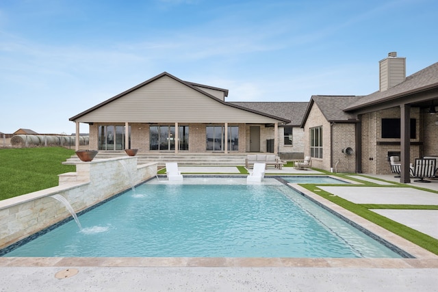 outdoor pool with a patio