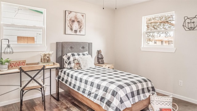 bedroom featuring hardwood / wood-style flooring