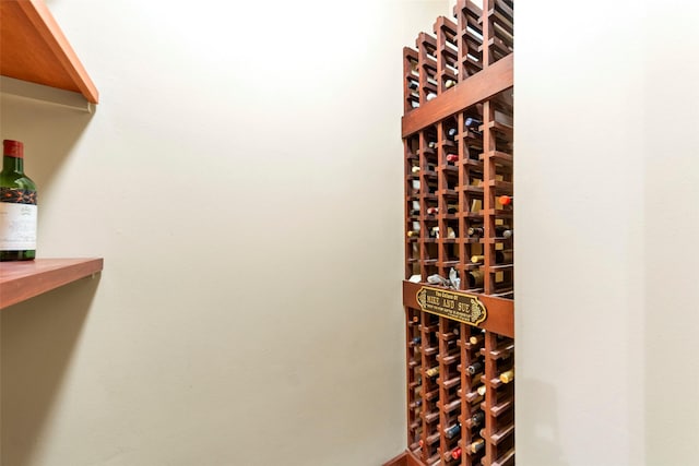 view of wine cellar