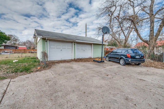 view of garage