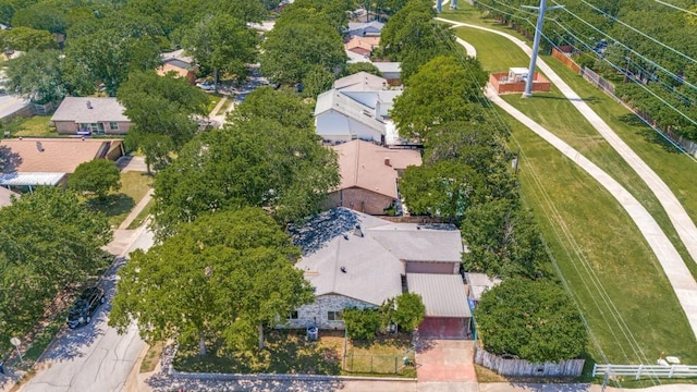 birds eye view of property with a residential view