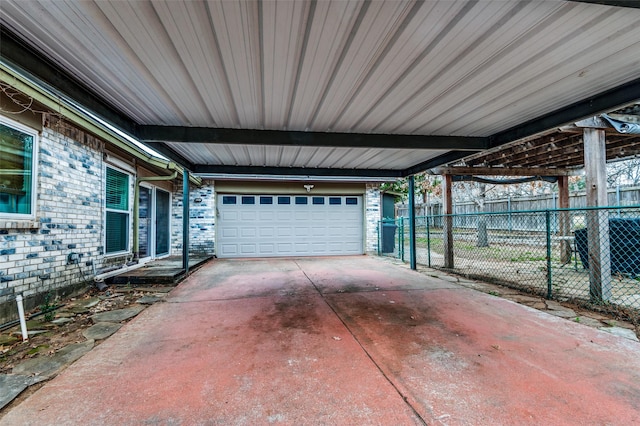 view of garage