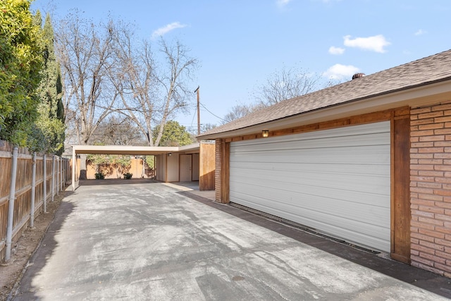 view of garage