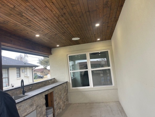 view of patio with sink