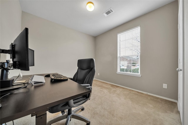 view of carpeted office