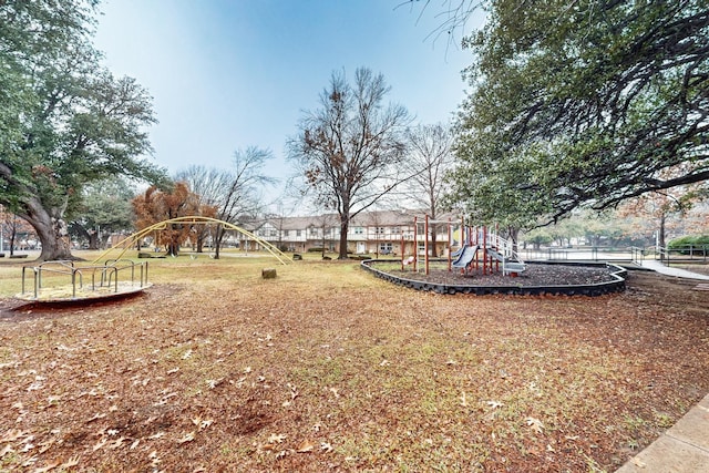 view of yard featuring a playground