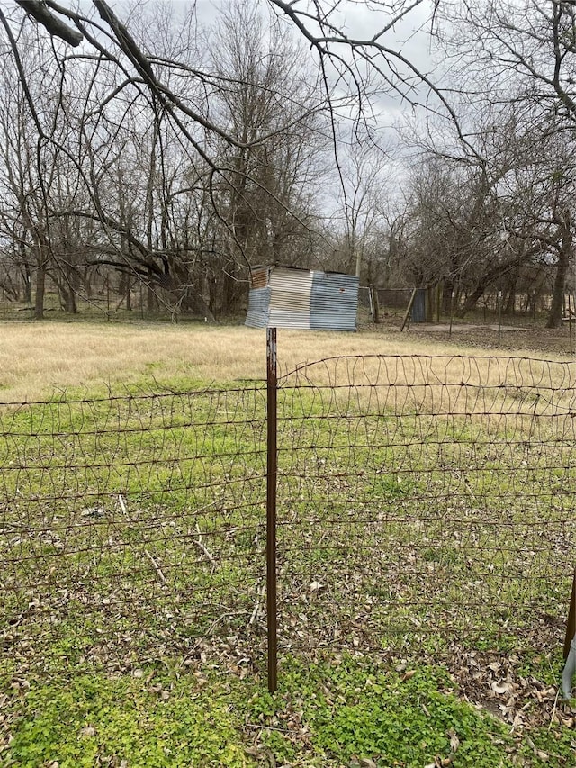 view of yard with a rural view